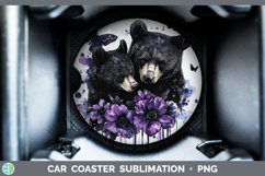 GorgeousAnimals Purple Drips Car Coaster design.