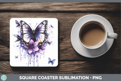 GorgeousAnimals Purple Drips Square Coaster design.