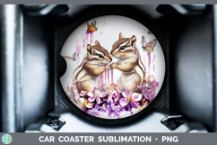 GorgeousAnimals Purple Drips Car Coaster design.