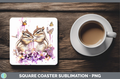 GorgeousAnimals Purple Drips Square Coaster design.