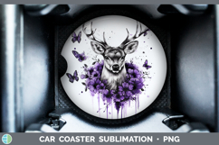 GorgeousAnimals Purple Drips Car Coaster design.