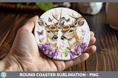 GorgeousAnimals Purple Drips Round Coaster design.