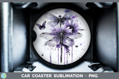 GorgeousAnimals Purple Drips Car Coaster design.