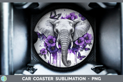 GorgeousAnimals Purple Drips Car Coaster design.