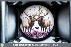 GorgeousAnimals Purple Drips Car Coaster design.