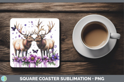 GorgeousAnimals Purple Drips Square Coaster design.