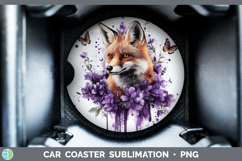 GorgeousAnimals Purple Drips Car Coaster design.