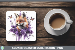 GorgeousAnimals Purple Drips Square Coaster design.