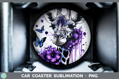 GorgeousAnimals Purple Drips Car Coaster design.