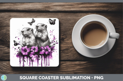 GorgeousAnimals Purple Drips Square Coaster design.