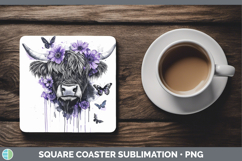 GorgeousAnimals Purple Drips Square Coaster design.