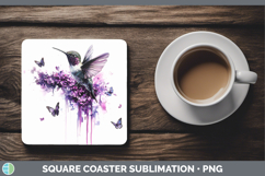 GorgeousAnimals Purple Drips Square Coaster design.