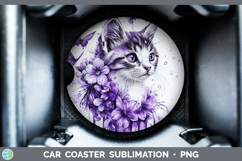 GorgeousAnimals Purple Drips Car Coaster design.