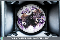 GorgeousAnimals Purple Drips Car Coaster design.