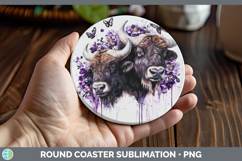 GorgeousAnimals Purple Drips Round Coaster design.