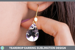 GorgeousAnimals Purple Drips Teardrop Earrings design.