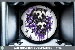 GorgeousAnimals Purple Drips Car Coaster design.