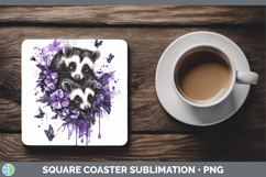GorgeousAnimals Purple Drips Square Coaster design.