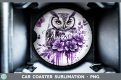 GorgeousAnimals Purple Drips Car Coaster design.
