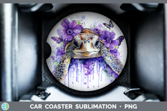 GorgeousAnimals Purple Drips Car Coaster design.