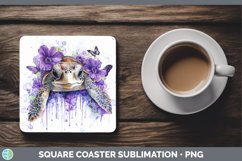 GorgeousAnimals Purple Drips Square Coaster design.