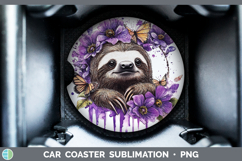 GorgeousAnimals Purple Drips Car Coaster design.