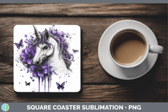 GorgeousAnimals Purple Drips Square Coaster design.