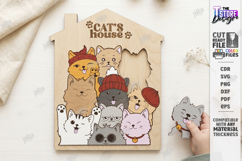 Cute Cats Wooden Puzzle for Kids Laser Cut | Montessori Toy Product Image 1