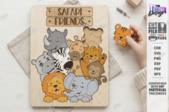 Cute Safari Animals Puzzle for Kids Laser Cut | Montessori Product Image 1