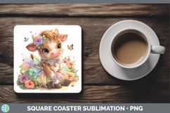 GorgeousAnimals Rainbow Summer Square Coaster design.