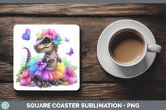 GorgeousAnimals Rainbow Summer Square Coaster design.