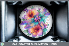 GorgeousAnimals Rainbow Summer Car Coaster design.