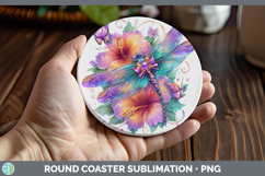 GorgeousAnimals Rainbow Summer Round Coaster design.