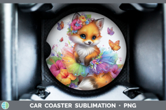 GorgeousAnimals Rainbow Summer Car Coaster design.