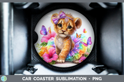 GorgeousAnimals Rainbow Summer Car Coaster design.