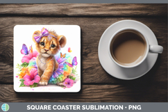 GorgeousAnimals Rainbow Summer Square Coaster design.
