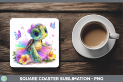 GorgeousAnimals Rainbow Summer Square Coaster design.