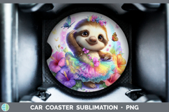 GorgeousAnimals Rainbow Summer Car Coaster design.