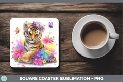 GorgeousAnimals Rainbow Summer Square Coaster design.
