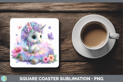 GorgeousAnimals Rainbow Summer Square Coaster design.