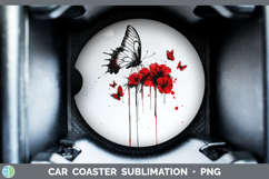 GorgeousAnimals Red Drips Car Coaster design.