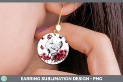 GorgeousAnimals Red Drips Round Earrings design.