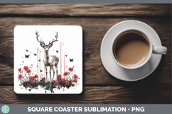GorgeousAnimals Red Drips Square Coaster design.