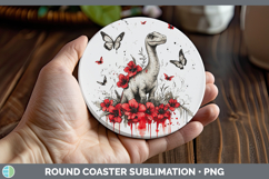 GorgeousAnimals Red Drips Round Coaster design.