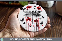 GorgeousAnimals Red Drips Round Coaster design.