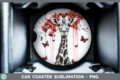 GorgeousAnimals Red Drips Car Coaster design.