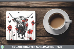 GorgeousAnimals Red Drips Square Coaster design.