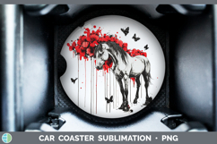 GorgeousAnimals Red Drips Car Coaster design.