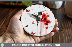 GorgeousAnimals Red Drips Round Coaster design.