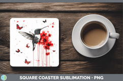 GorgeousAnimals Red Drips Square Coaster design.